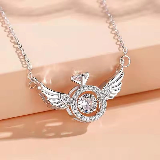 Rose Gold Angel Wings Pendant Chain