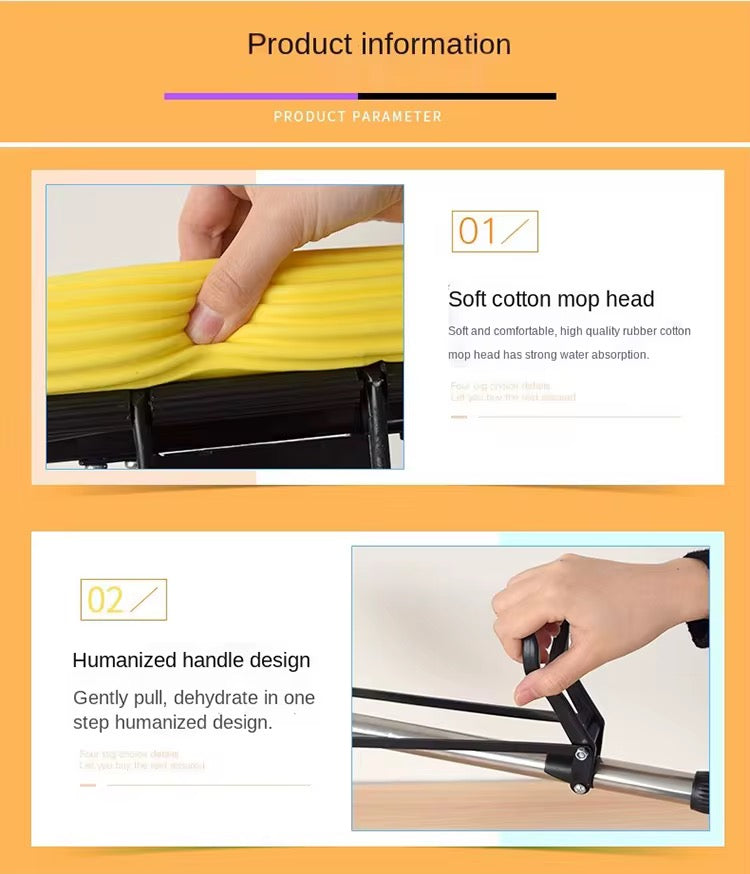 Multi-Purpose Foldable Floor Cleaning Squeeze Mop Wiper